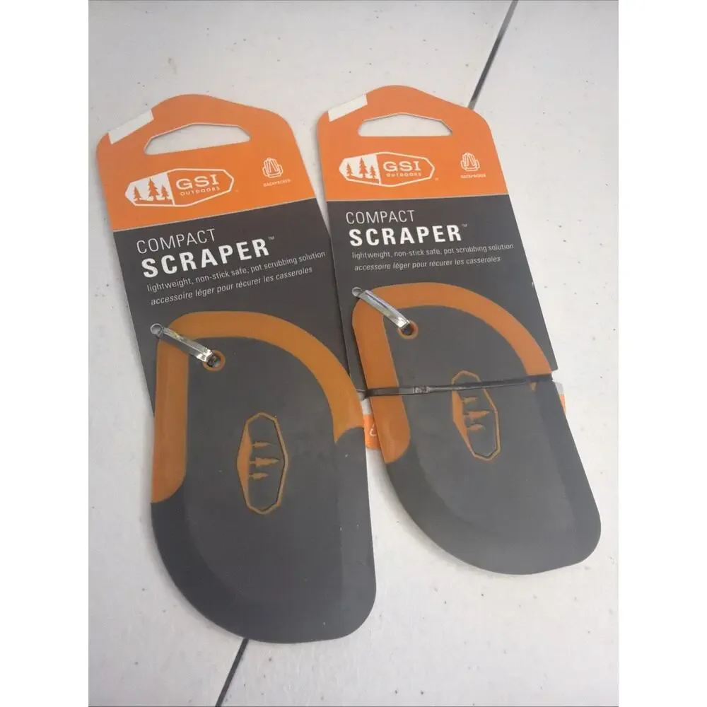 GSI ' COMPACT SCRAPER ' LIGHTWIEGHT/ NON-STICK SAFE ' ORANGE/GREY ' LOT OF 2